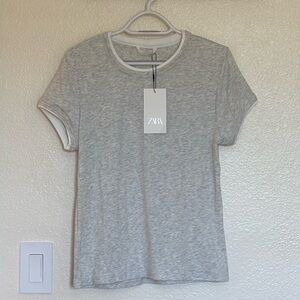 Zara Light Gray Short Sleeve Tee (brand new)